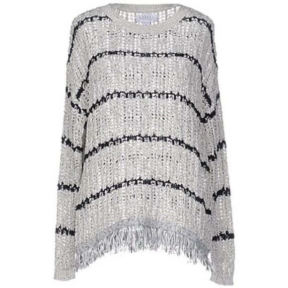 NWOT Velvet Graham & Spencer Open Knit Fringe Sweater - Picture 1 of 10